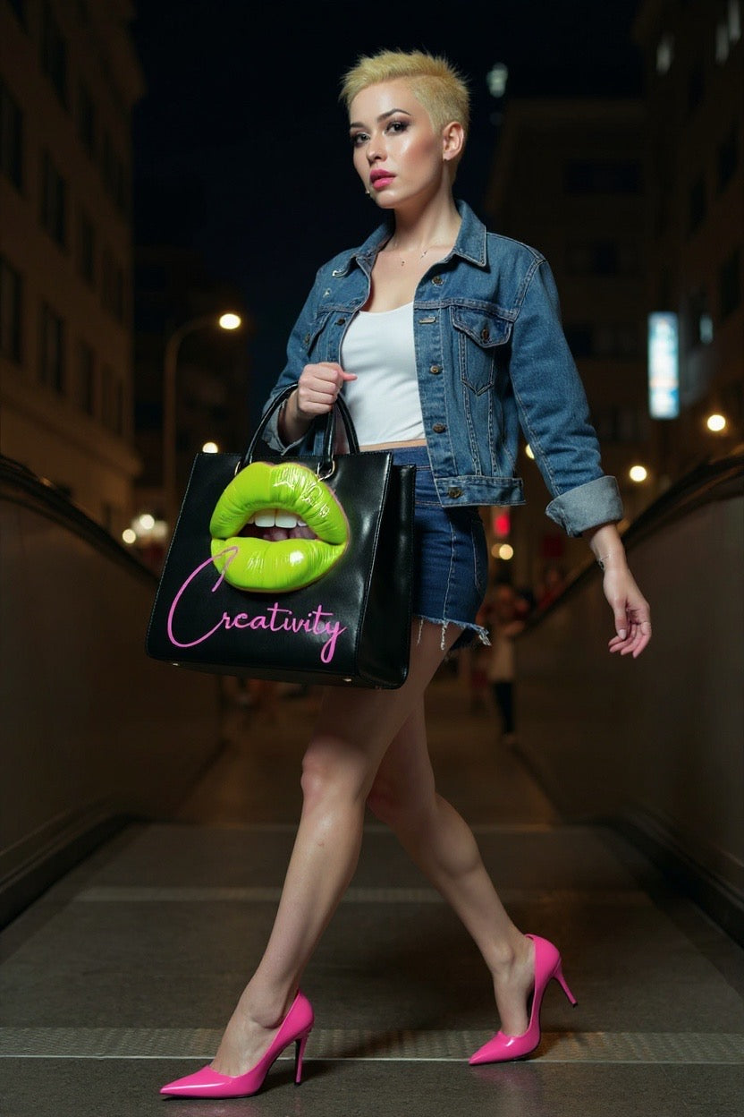 Pre Order : 3D Lips Leather Tote bags by Lai Ldn