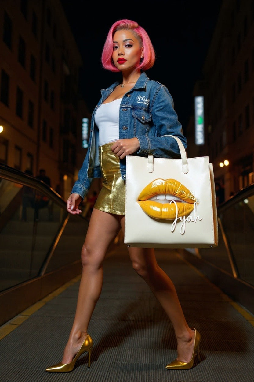 Pre Order : 3D Lips Leather Tote bags by Lai Ldn