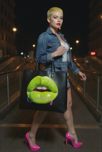 Pre Order : 3D Lips Leather Tote bags by Lai Ldn